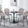 Tulip Special Dining Table, Black Marble Color Top, MDF Dining Table - Black - Image 4