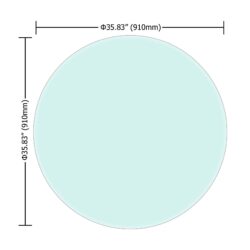 36" Round Tempered Glass Table Top Clear Glass 1 / 2" Thick Beveled Polished Edge - Transparent