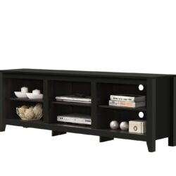 Benito - TV Stand With Open Shelves And Cable Management - Black