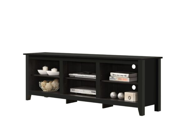 Benito - TV Stand With Open Shelves And Cable Management - Black