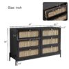 Modern Cannage Rattan Wood Closet 6 Drawer Dresser Wood Storage Cabinet Sideboard For Bedroom, Living Room, Entryway, Hallway - Black - Image 4