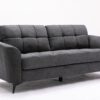 Callie - Woven Fabric Living Room Sofa, Loveseat (Set of 2) - Gray - Image 2