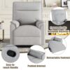 360° Swivel Upholstered Manual Recliner Chair Theater Recliner Sofa Nursery Glider Rocker For Living Room - Gray - Image 5
