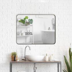 Wall Mirror Rectangular Mirror Metal Framed Mirror Vanity Mirror Dressing Mirror, For Bathroom, Living Room, Bedroom - Black