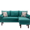 Mia - Sectional Sofa Chaise With USB Charger And Pillows - Green - Image 2