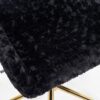 Office Chair, Artificial Rabbit Hair Home Office Chair With Golden Metal Base, Adjustable Desk Chair Swivel Office Chair, Vanity Chair - Black - Image 10