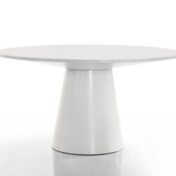 Jasper - Wide Contemporary Round Dining Table - White