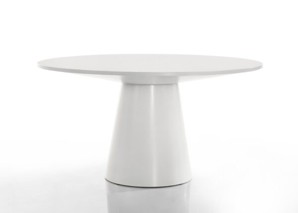 Jasper - Wide Contemporary Round Dining Table - White