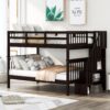 Full Over Full Stairway Bunk Bed With Storage And Guard Rail For Bedroom - Espresso - Image 8