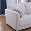 Penelope - Fabric Reversible L-Shape Sectional Sofa With Ottoman And Pillows - Light Gray - Image 2