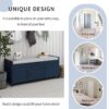 Storage Bench With 3 Shutter-Shaped Doors, Shoe Bench With Removable Cushion And Hidden Storage Space - Antique Navy - Image 7