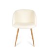 Adjust Legs Upholstered Teddy Faux Fur Dining Armrest Chair (Set of 2) - Off White - Image 13