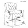 Executive Office Chair, High Back Reclining Comfortable Desk Chair With Smooth Glide Caster Wheels - Burgundy - Image 2