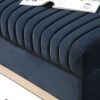 Contemporary Vertical Channel Tufted Velvet Sofa Loveseat Upholstered 2 Pieces Set With 4 Pillows - Black - Image 7