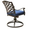Round 4 Person 49" Long Aluminum Dining Set With Cushions With Swivel And Rocking Chairs - Navy Blue - Image 4