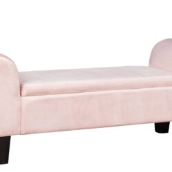 Mila - Velvet Ottoman Bench With Storage - Pink