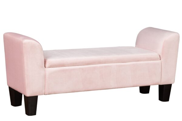 Mila - Velvet Ottoman Bench With Storage - Pink