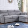 Ashton - Velvet Fabric Reversible Sleeper Sectional Sofa Chaise - Gray - Image 12