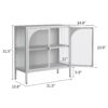 Metal Sideboard Cabinet, Accent Storage Cabinet With 2 Glass Doors, Modern Coffee Bar Cabinet With Adjustable Shelves 154 Lbs Capacity For Kitchen, Living Room And Hallway - White - Image 5