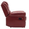 3 Pieces Recliner Sofa Sets Home Theater Seating Manual Recliner Chair With Center Console And Led Light Strip For Living Room - Wind Red - Image 25