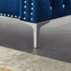 Wide Sofa With Jeweled Buttons, Square Arm, 2 Pillows - Blue - Image 14