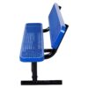 6' Outdoor Steel Bench With Backrest - Blue - Image 9