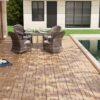 30 Piece Interlocking Deck Tiles Checker Pattern, Square Acacia Hardwood Outdoor Flooring For Patio, Bancony, Pool Side - Yellow - Image 12