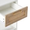 15.75" Rattan End Table With Drawer, Modern Nightstand, Side Table For Living Room, Bedroom - White - Image 14