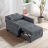 Hannah - Woven Convertible Armchair - Dark Gray - Image 9