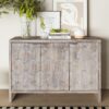 Accent Cabinet Farmhouse Style 3 Door Wooden Cabinet Sideboard Buffet Server Cabinet Storage Cabinet, For Living Room, Entryway, Hallway, Office, Kitchen And Dining Room - Natural Wood Wash - Image 2