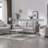 Callie - Woven Fabric Living Room Sofa, Loveseat, Chair (Set of 3) - Light Gray - Image 11