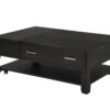 Bruno - Wooden 3 Piece Lift Top Coffee And End Table Set With Tempered Glass Top And Drawer (Set of 3) - Ash Gray - Image 2