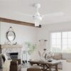 Ceiling Fan Without Light, 3 Abs Blades Farmhouse Ceiling Fan With Remote Control 6-Speed Reversible Dc Motor For Living Room, Bedroom, Kitchen - White - Image 4