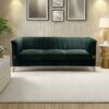 Fx-P82-Gr (Sofa) Velvet Sofa, Mid-Century Sofa Furniture Chesterfield Couch For Living Room - Green - Image 15