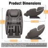 Bosscare - Massage Chair Recliner With Zero Gravity, Full Body Airbag Massage Chair With Bluetooth Speaker, Foot Roller Brown - Brown - Image 5