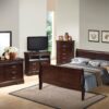 King Bed Panel Sleigh - Cappuccino - Image 4