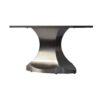 63" Modern Artificial Stone Panel Stainless Steel Curved Legs, Can Accommodate 6-8 People - White / Gray - Image 7