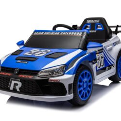 12V4A 20W*2 One Button Start, Forward And Backward, High And Low Speed, Music, Front Light, Power Display, Two Doors Can Open, 2.4G R / C, Seat Belt Four Wheel Absorber Kids Ride On Car - Blue