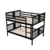 Full Over Full Bunk Bed With Ladder For Bedroom, Guest Room Furniture - Espresso - Image 3