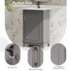 Modern Small Bathroom Vanity Cabinet With Ceramic Basin, Ample Storage, 1 Soft-Close Door - Gray - Image 8