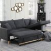 Colton - Woven Reversible Sleeper Sectional Sofa With Storage Chaise - Dark Gray - Image 6