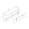 Side Credenza With 4 Doors, Storage Cabinets, TV Stand - White / Distressed Gray - Image 4