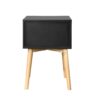 Side Table With 2 Drawer, Mid-Century Modern Storage Cabinet For Bedroom - Black - Image 7