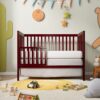Crib 5 In 1 Convertible, Converts From Baby Crib To Toddler Bed, Fits Standard Full Size Crib Mattress - Cherry - Image 4