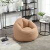 Bedding Bean Bag Sofa Chair High Pressure Foam Bean Bag Chair Adult Material With Padded Foam Padding Compressed Bean Bag With Footrest - Tan - Image 9