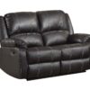 Zuriel - Synthetic Leather 3 Piece Living Room Recliner Set - Black - Image 3