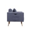 Easton - Linen Fabric Sofa, Loveseat Living Room With USB Charging Ports Pockets And Pillows (Set of 2) - Dark Gray - Image 5