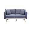 Easton - Linen Fabric Sofa, Loveseat Living Room With USB Charging Ports Pockets And Pillows (Set of 2) - Dark Gray - Image 4