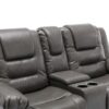2 Seater Home Theater Recliner Manual Recliner Chair With A Storage Box And Two Cup Holders For Living Room - Gray - Image 16