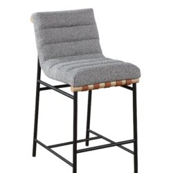 Lahni - Boucle Fabric Counter Height Chair - Gray